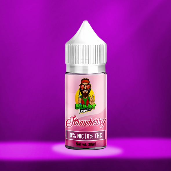 Strawberry uses a blend of PG, VG, and Strawberry essence infused with valerian root for a unique and satisfying flavor profile.